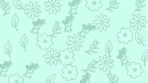 Floral Pattern Background with Flowers and Leaves. Stock Footage 321856446