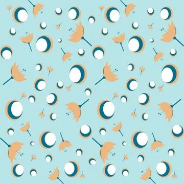 Floral pattern background, inspired to the 70 years. Stock Illustration