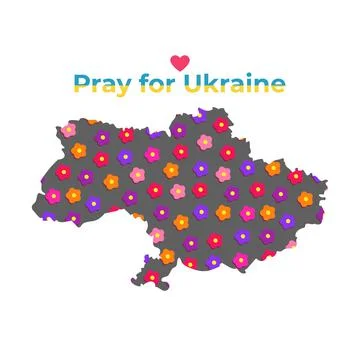 Floral pattern on the background of the map of Ukraine, a symbol of the struggle Stock Illustration