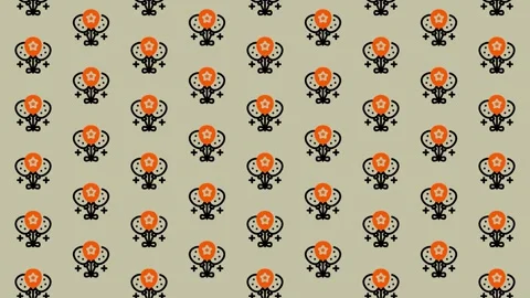 Floral Pattern Background with Orange Accents. Stock Footage 325380082