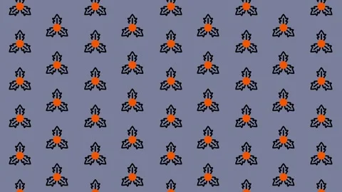 Floral Pattern Background with Orange and Blue Accents. Stock Footage 325380121