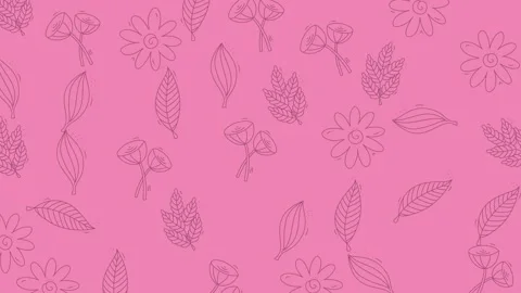 Floral Pattern Background in Pink - Delicate Botanical Design. Stock Footage 321845039