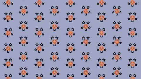 Floral Pattern Background with Stars and Circles Design. Stock Footage 325380355