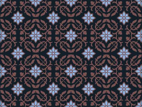 Floral pattern background, traditional design batik pattern vector 스톡 일러스트