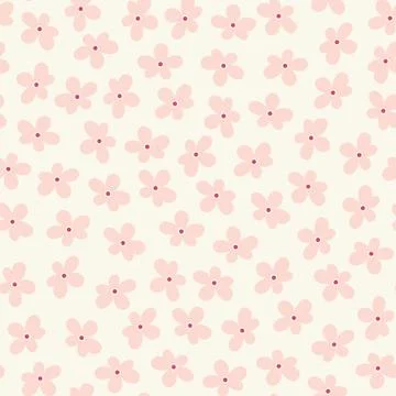 Floral pattern background. Vector tossed seamless repeat of small pink flowers. Illustrazione stock