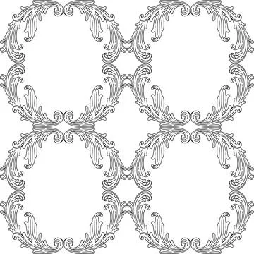Floral pattern in baroque style. Decorative curling plant. Illustrazione stock
