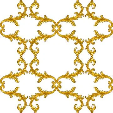 Floral pattern in baroque style. Decorative curling plant. Illustrazione stock