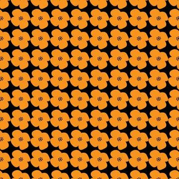 Floral Pattern On Black background for your design Stock Illustration