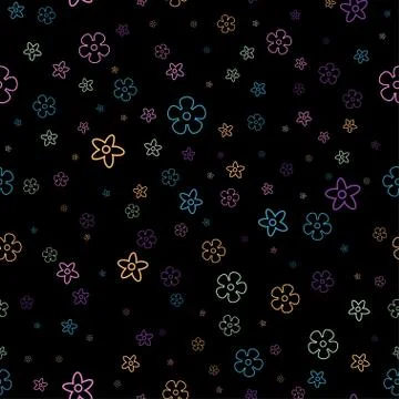 Floral pattern on black Stock Illustration