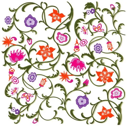 Floral pattern Bloomed,  - vector illustration Stock Illustration