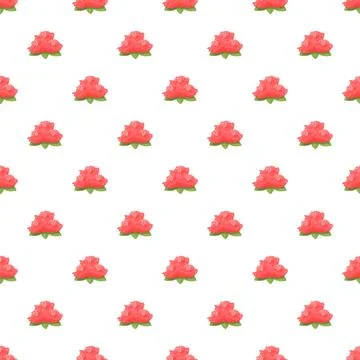 Floral pattern with blooming red azalea flowers repeating Stock Illustration