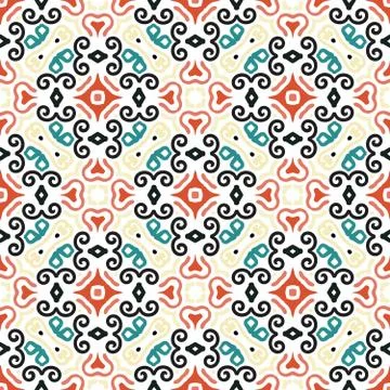 Floral Pattern Blue Brown Curve Elements Stock Illustration