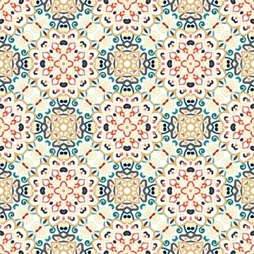 Floral Pattern Blue Brown Curve Elements Stock Illustration