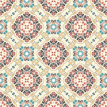 Floral Pattern Blue Brown Flower Elements Illustrazione stock