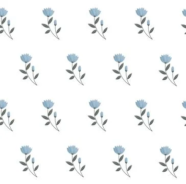 Floral pattern blue delicate flowers on a light background Stock Illustration
