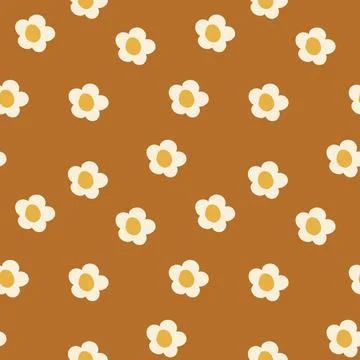 Floral pattern in boho style, minimalism. Pattern with wildflowers Stock Illustration