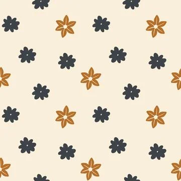 Floral pattern in boho style, minimalism. Pattern with wildflowers Stock Illustration