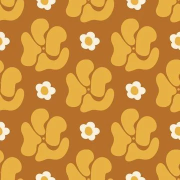Floral pattern in boho style, minimalism. Pattern with wildflowers Stock Illustration