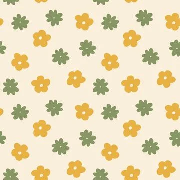 Floral pattern in boho style, minimalism. Pattern with wildflowers Stock Illustration