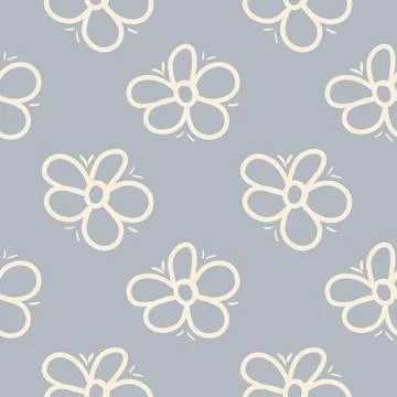 Floral pattern in boho style, minimalism. Pattern with wildflowers Illustrazione stock