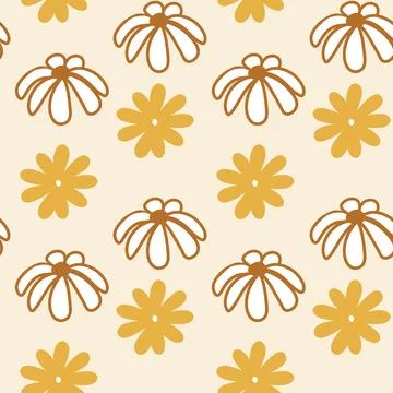 Floral pattern in boho style, minimalism. Pattern with wildflowers Illustrazione stock