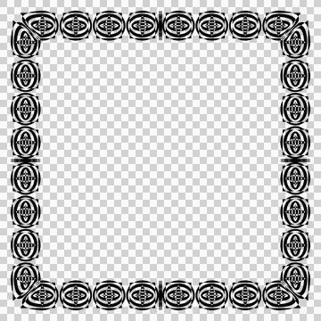Floral pattern border black decorative ornament art Stock Illustration