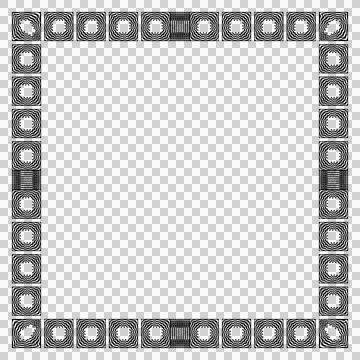Floral pattern border black decorative ornament design Stock Illustration