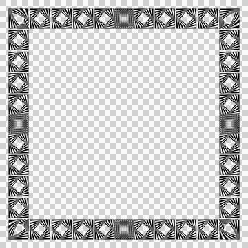 Floral pattern border black decorative ornament graphic Illustrazione stock