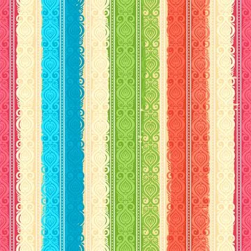 Floral pattern with brush strokes Stock Illustration