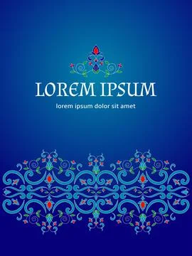 Floral pattern card template vector Stock Illustration