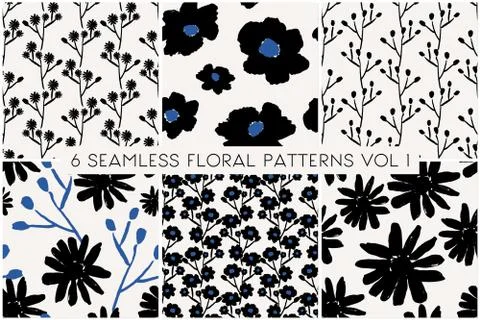 Floral Pattern Collection Stock Illustration