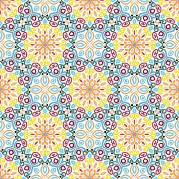 Floral Pattern Colorful Flower Elements Stock Illustration