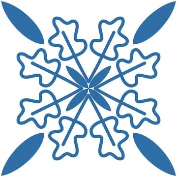 Floral pattern for decorating ceramic tiles in Spanish Azulejo style, blue ve 스톡 일러스트