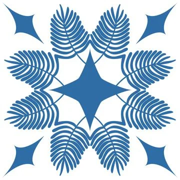 Floral pattern for decorating ceramic tiles in Spanish Azulejo style, blue il Illustrazione stock