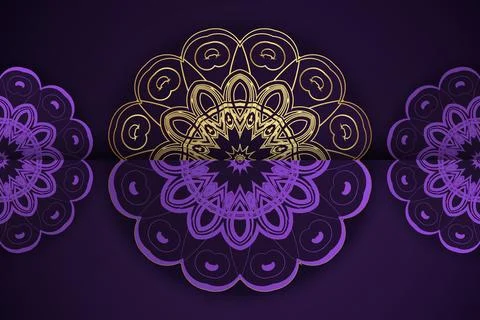 Floral Pattern Design On Deep Maroon Background Luxury Decorative Art Illustrazione stock