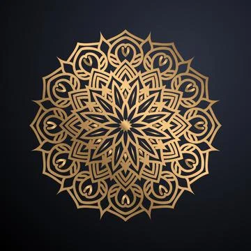 Floral Pattern Design On Deep Maroon Background Luxury Stock Illustration