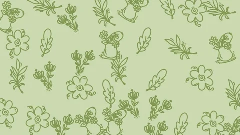 Floral Pattern Design - A Delicate Green Aesthetic. Stock Footage 321856472