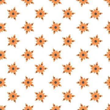 Floral pattern design with flower shape in flat style for textile or printi.. Illustrazione stock