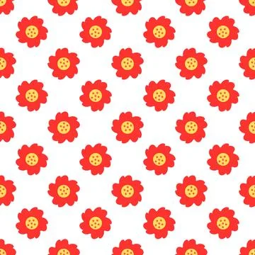 Floral pattern design with flower shape in flat style for textile or printi.. Stock Illustration