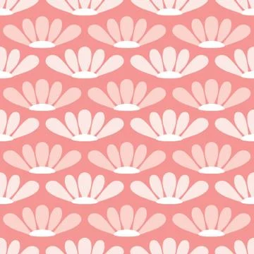 Floral pattern design in pink. Seamless repeat background of stylized flowers. Illustrazione stock