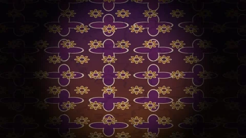 Floral pattern design with purple and gold colors on a Stock Footage 339302123