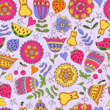 Floral Pattern Doodle Stock Illustration