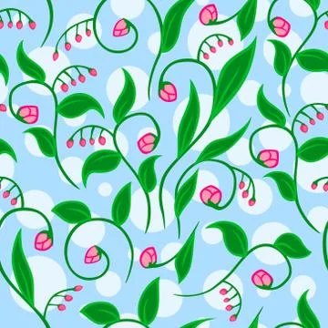 Floral Pattern With Dots Ilustração Stock