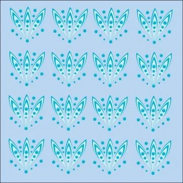 Floral pattern dots turquoise natural background Stock Illustration