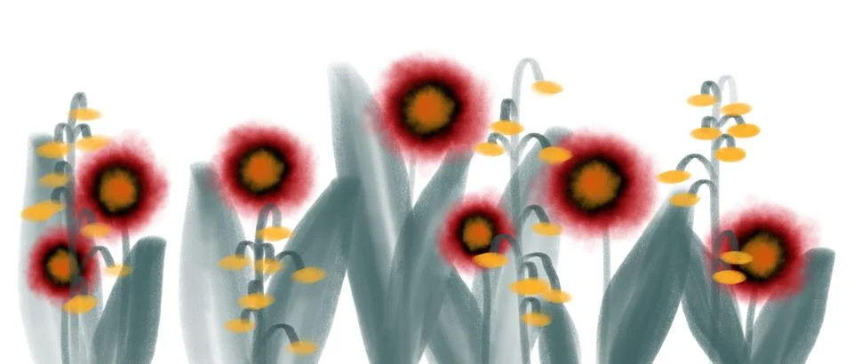 Floral pattern. Floral composition.Bright and delicate flowers. Stockillustratie