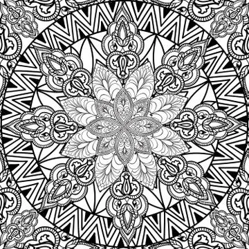 Floral pattern Flourish tiled ethnic background. Arabic ornament. Stock Illustration