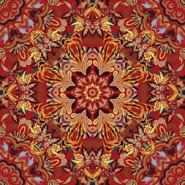 Floral pattern Flourish tiled oriental ethnic background. Arabic ornament with Illustrazione stock