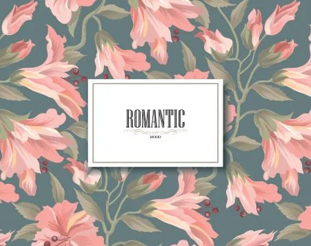 Floral pattern. Flower card background. Flourish wallpaper Stock Illustration