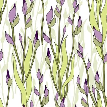 Floral pattern. Flower seamless background. Ornamental garden Stock Illustration