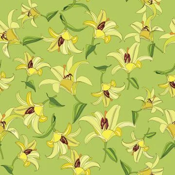 Floral pattern. Flower seamless background. Flourish ornamental garden Stock Illustration